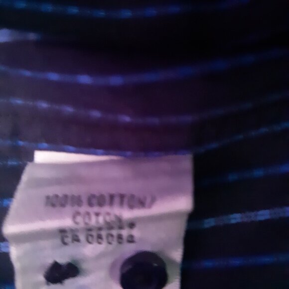 Bugathchi UOMO SZ M 100% Cotton Men's Blue Striped Button Up Shirt - Picture 8 of 12